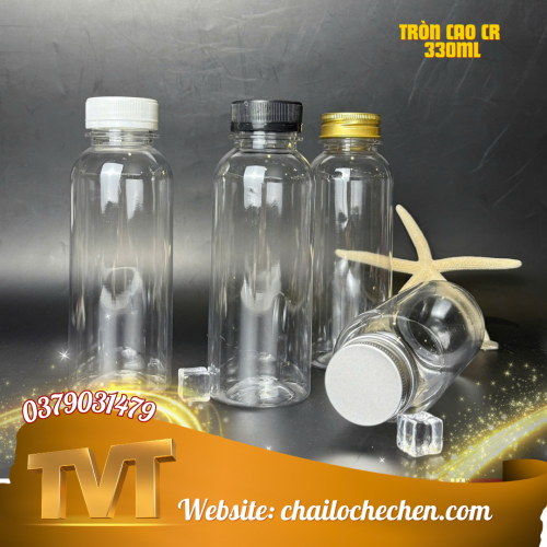 Chai Tròn Cao Cổ rộng 330ml