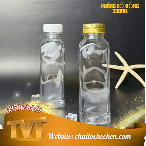 Chai Vuông Cổ rộng 330ml