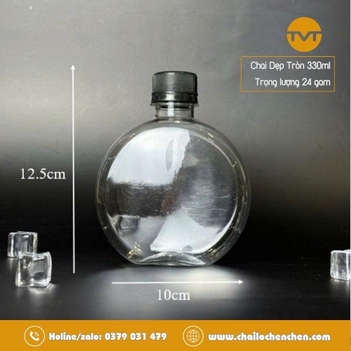 Chai Dẹp Tròn 330ml