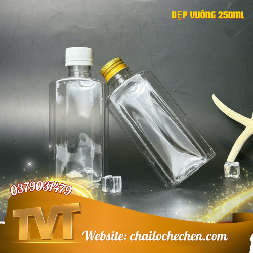 Chai Dẹp Vuông 250ml