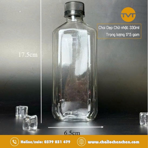 Chai Dẹp Chữ Nhật 330ml