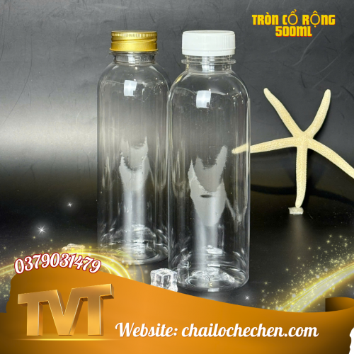 Chai Tròn Cao Cổ rộng 500ml
